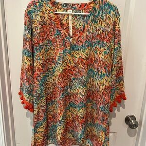 Uncle Frank Multicolor Abstract Tunic size medium